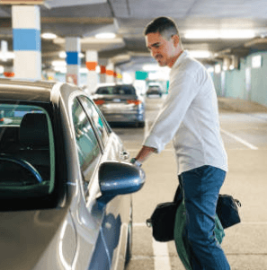 Parceiro utilizando o serviço de estacionamento